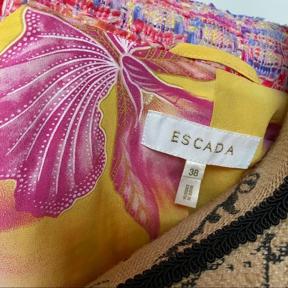 SOLD ESCADA pastel RARE pink tweed suit blazer - Picture 10 of 14